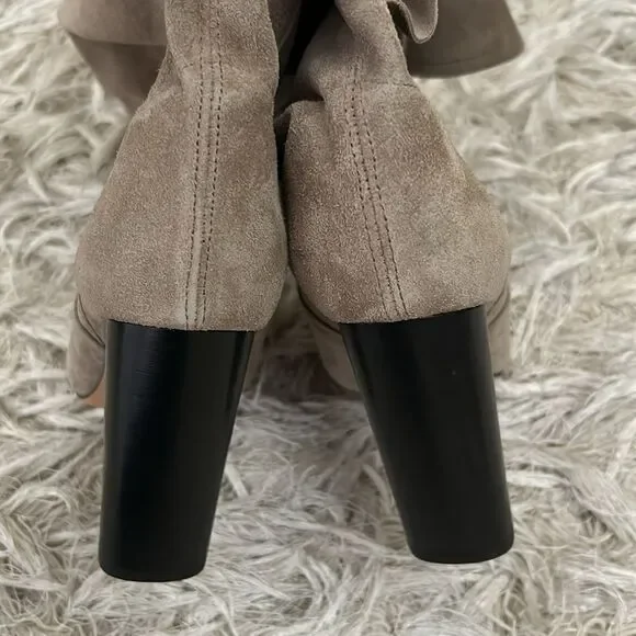 NIB IRO Cidravol Ruffle-Trim Suede Slouchy Knee-High Boots in Taupe $760 size 36 - Picture 12 of 14